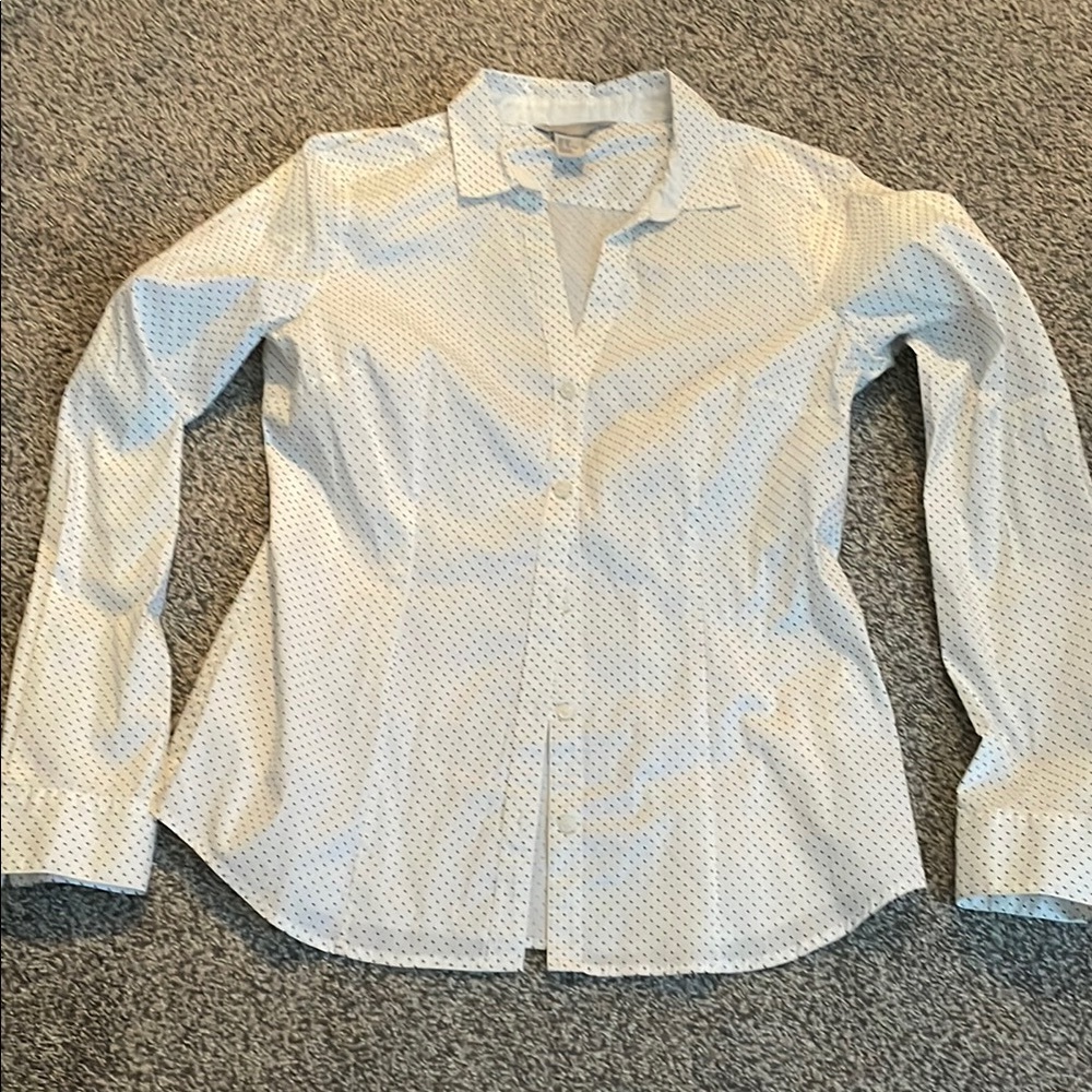 H&M White Polka Dot Blouse